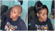 Lady goes from looking bald to sporting sleek ponytail hairstyle in viral video