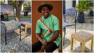 Makafui Awuku: GH innovator builds beautiful furniture using plastic waste, photos wow many