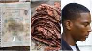 "He scored A1 in Economics": Original WAEC certificate used to wrap suya by meat seller, photo goes viral