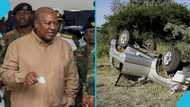 “How can you not love this man”: Mahama gets down from convoy after encountering accident scene