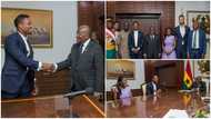 Nana Addo is taller than somebody: Photos of ex Man U star Evra, Nana Aba meeting president spark hilarious reactions