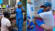 Romantic Ghanaian man kneels to propose to his nurse girlfriend at the hospital