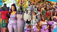 Ghanaian bride rocking glittering white dress impresses guests as she sews 50 suits and dresses for the bridal party