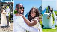 Beautiful photos drop as 1st Ghanaian couple get married in Hawaii's Moana Gardens