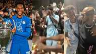 Chelsea star Callum Hudson-Odoi chills with King Promise on the streets of Accra; new video drops