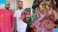 Kwaku Manu and Funny Face beam with pride during visit to First Lady Lordina Mahama's residence