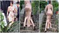 Viral video of Kendall Jenner struggling to climb stairs in tight dress at sister Kourtney's wedding