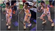 "Amapiano to the world": Confident little girl gives fire Amapiano dance moves, crowd cheer her on in video