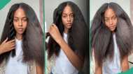 Gorgeous lady with long natural hair flaunts in TikTok, video goes viral