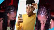 Lady spends GH¢2.1k on braids, video sparks massive debate online: "She no even braid finish or ibi style?"