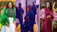 Gospel singer Ohemaa Mercy shows off her 3 handsome sons as she twins with them in pyjamas in latest family photos