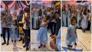 Killer dancer: Little girl pouts lips as she shows off legwork with swag at event, wows guests in cute video