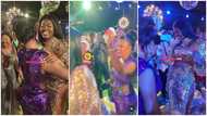 Nana Ama McBrown sprays money on friend at 40th birthday party, many hail her for having a kind heart