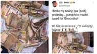 Which work do you do? Reactions as man shows off over GHc38K cash he saved in piggy bank for 10 months