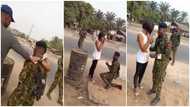 How can she refuse - Many react as soldier proposes to girlfriend amid gunshots; video goes viral