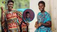 Afua Asantewaa Singathon looks regal in cutout African print top and expensive denim jeans