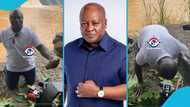 Paul Yandoh kneels before Agona Kwanyanko water treatment plant to beg Mahama to fight Galamsey, video