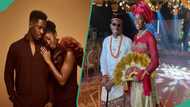 "Who tied her gele?" Moses Bliss' wife Marie Wiseborn rocks 4 gorgeous outfits for traditional wedding