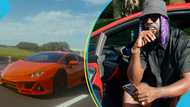 Sarkodie flaunts Lamborghini Huracán on USA trip, peeps in awe of his driving skills