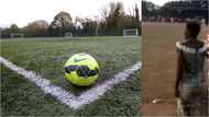 Drama as video captures lady supporting her footballer husband on the pitch