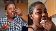 Afua Nash: Ghanaian lady swallows 15 eggs at a sitting, video ignites laughter: "It's not funny anymore"
