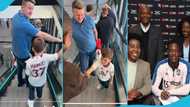 Kobbie Mainoo's dad makes little kid rocking his son's shirt's day, shakes his hand