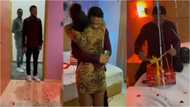 Pretty lady leaves boyfriend emotional with lavish birthday surprise in bedroom video