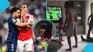 Jeremie Frimpong's reaction to Gabriel's penalty miss goes viral
