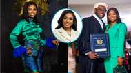 Dr Osei Kwame Despite's daughter-in-law slays in a beautiful dress and expensive long hair: "She is a stunner"