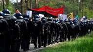 Hundreds protest outside German Tesla factory