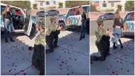 Lady screams at soldier for spraying her car with 'marry me' paint, rejects his proposal in video, many react