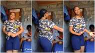 Beautiful lady dances inside room without cement wall plaster, shows no shame; video stirs reactions