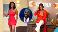 Sammy Kuffour's baby mama goes viral with her red braless jacket and stylish trousers to mark her birthday