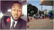 Lady weeps uncontrollably as man she shouted at in filling station for no reason surprisingly pays for her gas