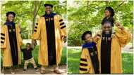 Couple finishes Ph.D. same day, poses for photos, their toddler son steals show, social media users react