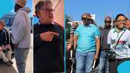 Tense standoff unfolds as business owner rejects calls to hire South Africans, video emerges