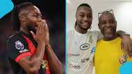 Semenyo's dad spotted in Ghana, says his son is the best in heartwarming video: "Obiaa ni hɔ"