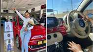 Overjoyed babe shows off new Fiat 500, Mzansi peeps praise the fresh whip: "Vroom vroom babyyy"