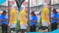 Secret footage of the Russian man, Yaytseslav, taking a lady’s contacts at Accra Mall surfaces