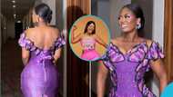 Sheena Gakpe looks enchanting in a glittering off-shoulder kente gown like a modern bride