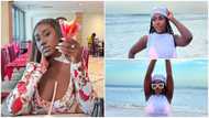 Hajia Bintu shows thick curves in 2-piece swimwear and a see-through dress: "Where is the back view"