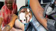 Chivido 2024: Pretty lady permanently tattoos Davido and Chioma's faces on her arms to celebrate their union