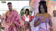 Ghanaian bride causes commotion as she goes braless for her plush traditional wedding: "Dare to be different"