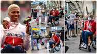 Moment Nigerian lady who represented Britain at Paralympics was welcomed by family at the airport