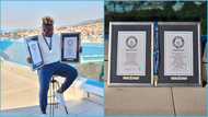 Ghanaian actrobat celebrates as he sets two new Guinness World Records, flaunts plaques in post