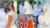 Shine Acquah: Adom FM journo marries fiancée; plus-size bridesmaids shake body at wedding in video