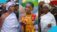 Komfo Anokye's 'mother' Agonahemaa wears white to Asantehemaa's funeral