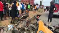 Four people crashed to death by tipper truck in Nsawam; driver on the run
