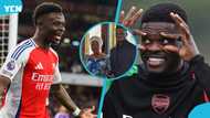 Bukayo Saka shares heartwarming moment with Thomas Partey’s mother (Photo)