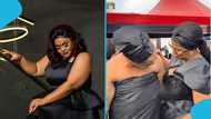 Nana Ama McBrown and Vivian Jill's interaction at Aunty Mabel's one-week observation sparks reactions, video